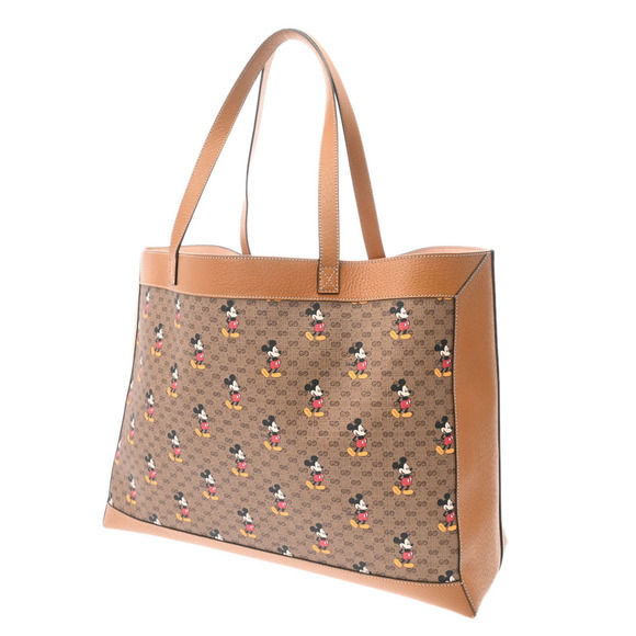 Gucci Disney Beige GG Supreme Canvas Leather Tote Bag - Picture 2 of 9